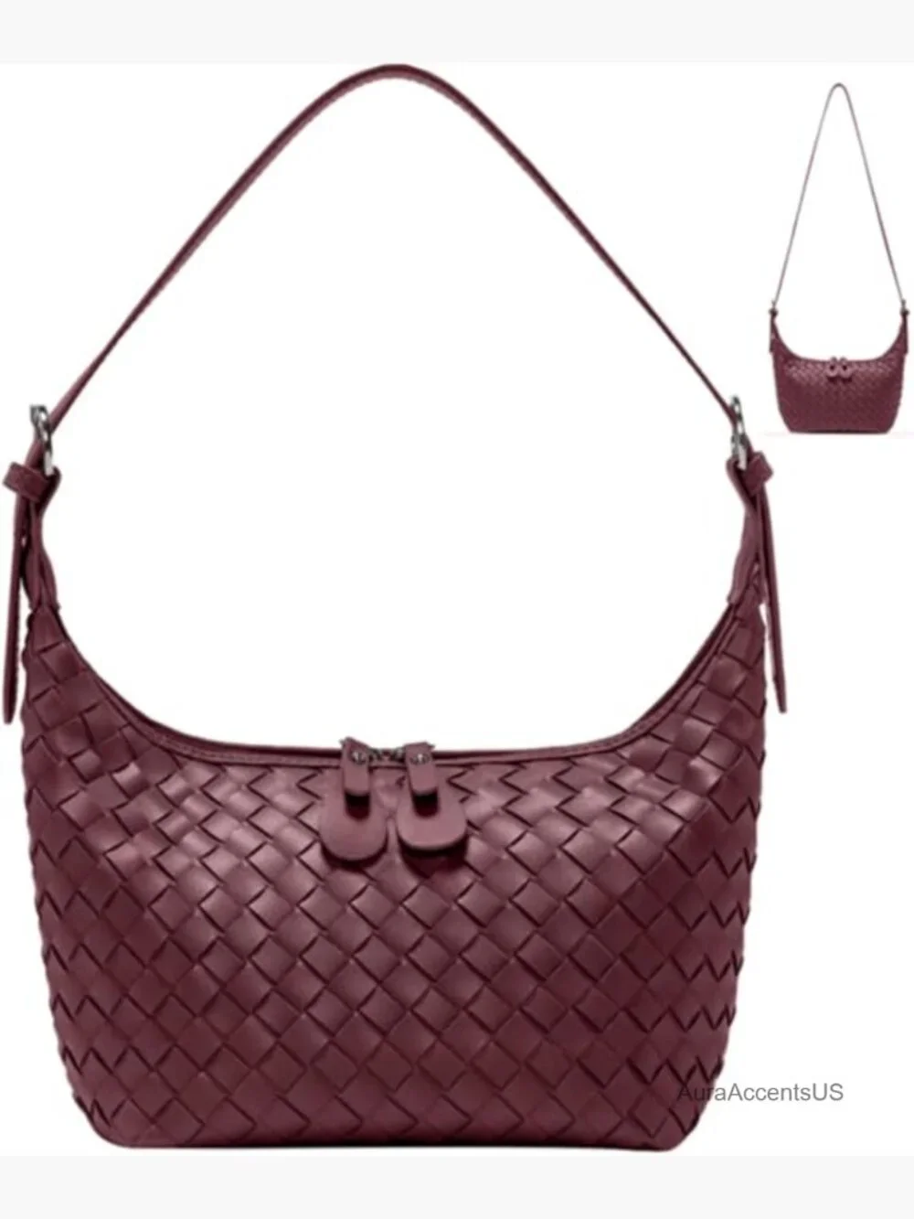 Woven Hobo Crossbody Tote Shoulder Bag Top-Handle Crescent
